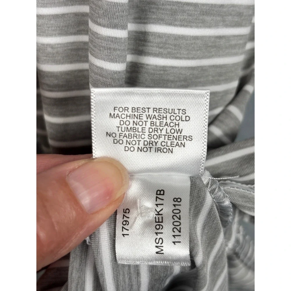 Peter Millar Summer Comfort Polo Shirt Mens Large White Gray Striped Longleaf L